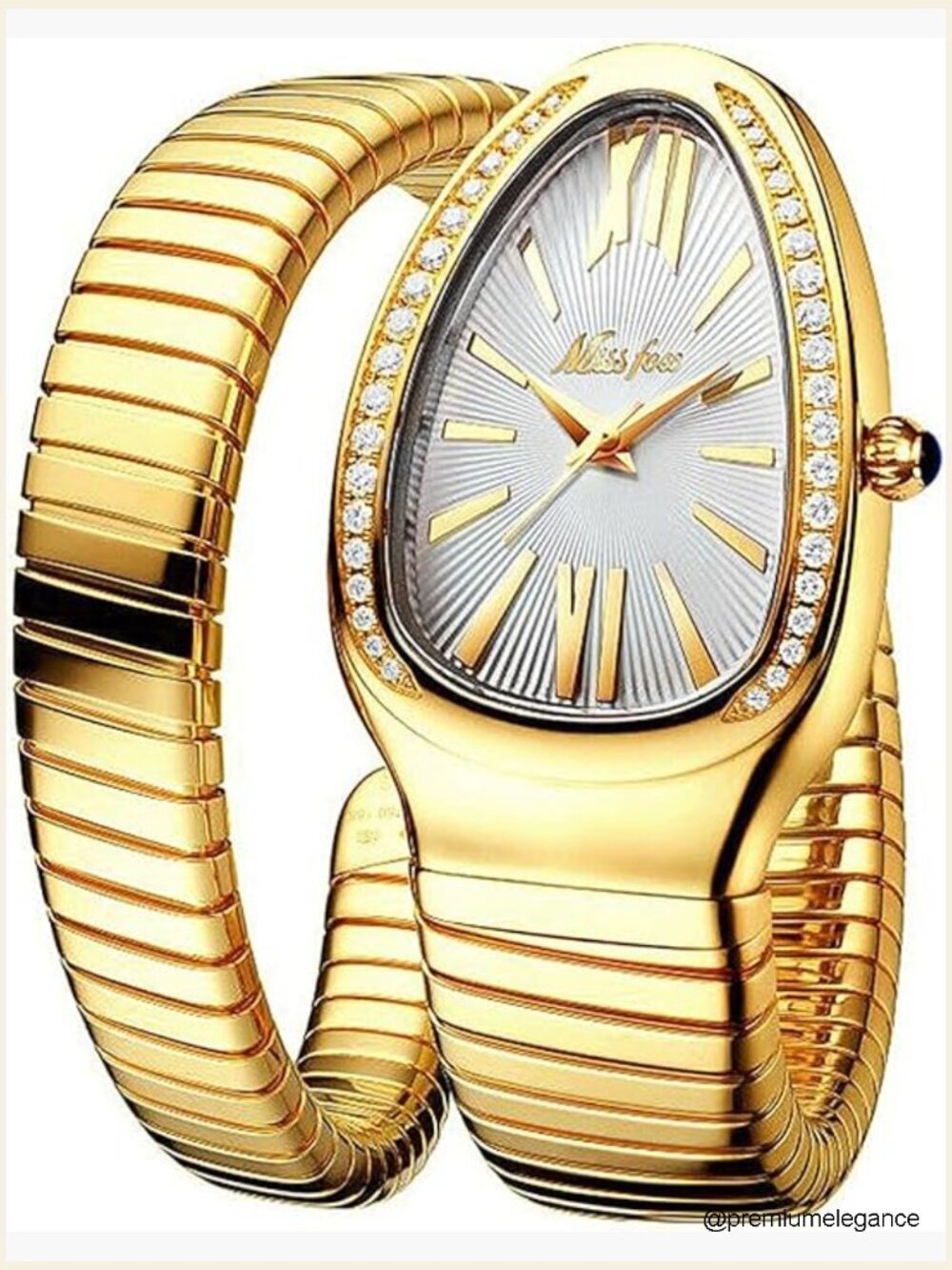Snake Shape Bangle Watch for Women Serpent Design Vintage Dial